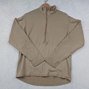 ADS Polartec Sweatshirt Mens L Tan ECWCS Gen III Military Fleece Quarter Zip USA